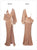 Sexy Rose Gold V-Neck Single Sleeve Sequins Split Party Maxi Dress - minxxshop.com