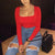 Square-Neck Tees Long Top - minxxshop.com