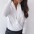 Deep V-Neck Long Sleeve Blouse - minxxshop.com