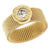 2 Tone Gold & Silver Color Stainless Steel Mesh Ring with Roman Numerals - minxxshop.com