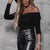 Cross V-Neck Autumn Long Sleeve Blouse - minxxshop.com