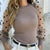 New Knitted Polka Dot Puff Long Sleeve Blouse - minxxshop.com
