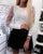 Long Sleeve Bottoming Shirts Buttons Cuff Mesh Sleeve Solid Tops - minxxshop.com