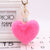 Heart Pom Pom Key Chain With Round Crystal Ball - minxxshop.com
