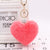 Heart Pom Pom Key Chain With Round Crystal Ball - minxxshop.com