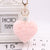 Heart Pom Pom Key Chain With Round Crystal Ball - minxxshop.com